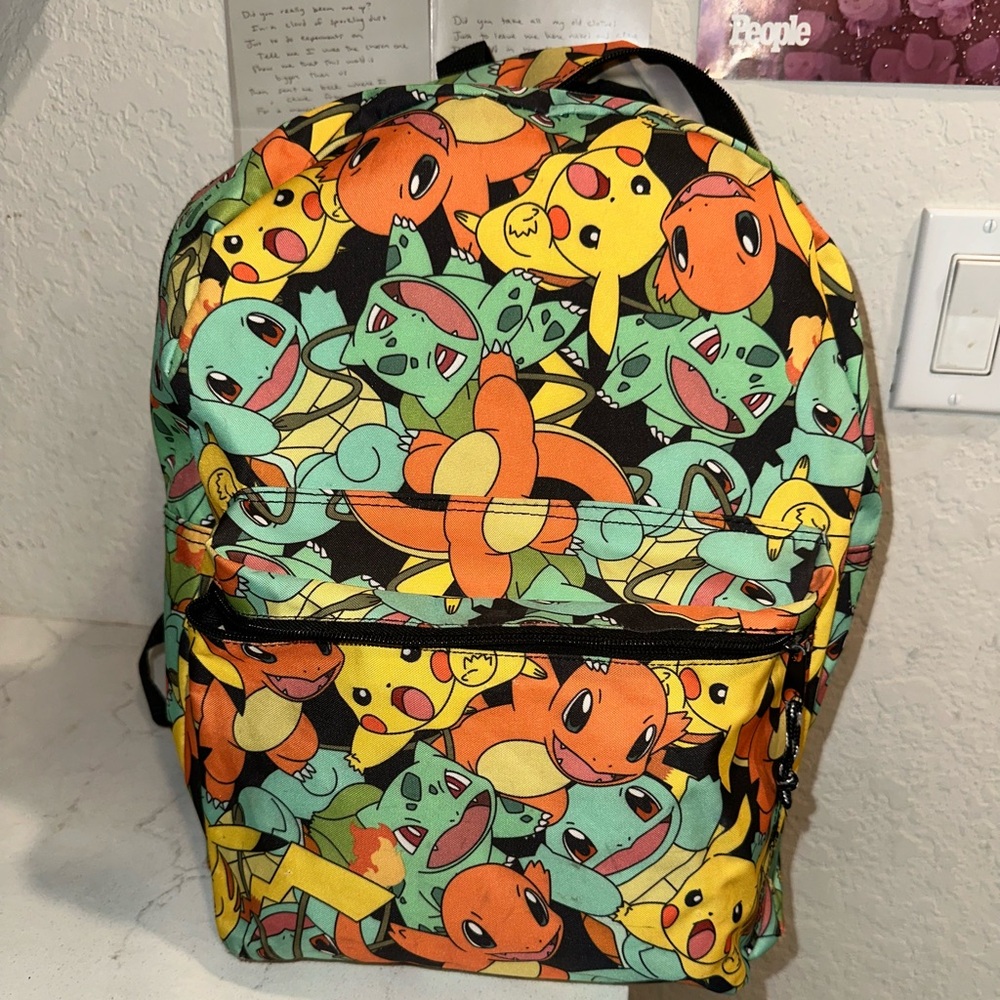 Black adult Pokémon charmander bulbasaur squirtle pikachu backpack